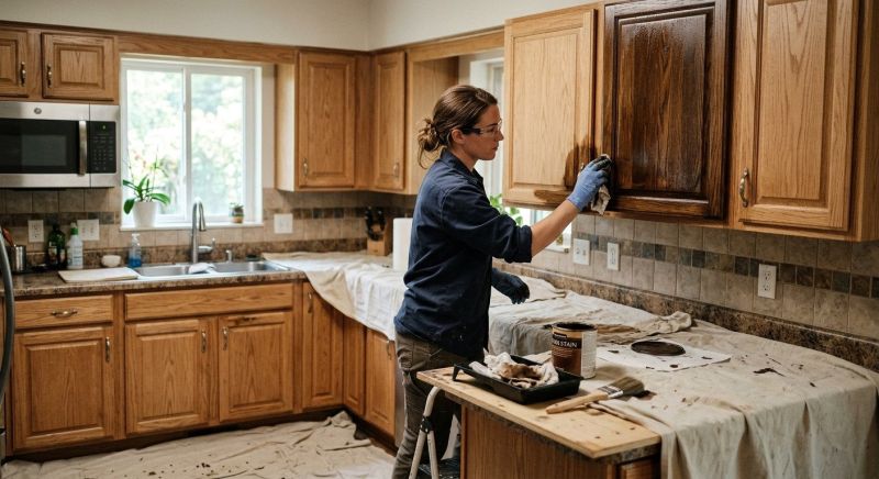 Wood Cabinet Staining in Lafayette, IN